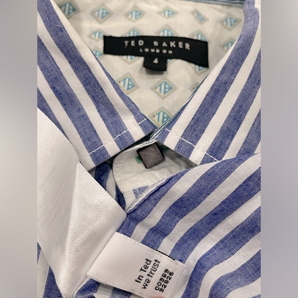 🌿SOLD - Ted Baker Men’s Long Sleeve Button Up Shirt Sz 4 Ted - Picture 5 of 6